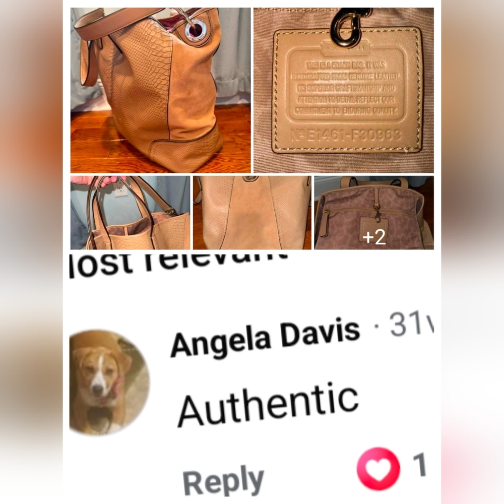 Coach Hadley Python Leather Suede Brown Shopping Tote E1461-F30963 - Picture 13 of 13